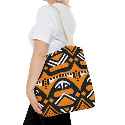 Tribal Tote Bag - Orange and Black Design