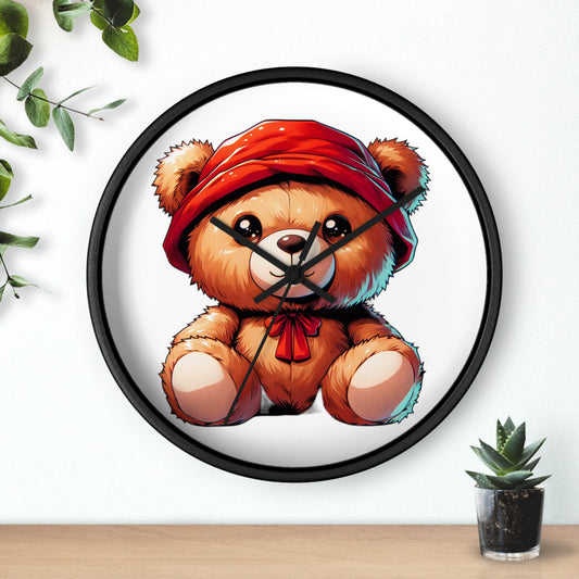 Red Teddy Wall Clock