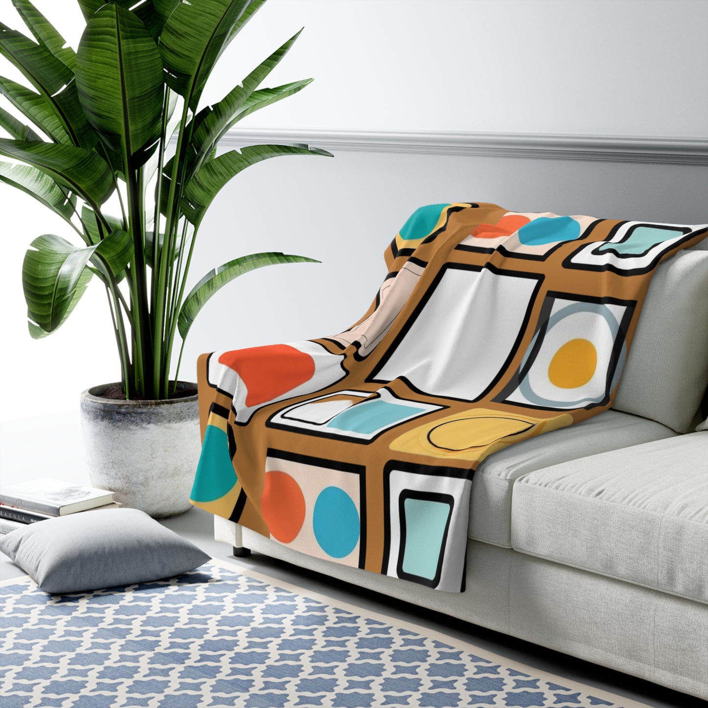 Sherpa Fleece Blanket - Abstract Design