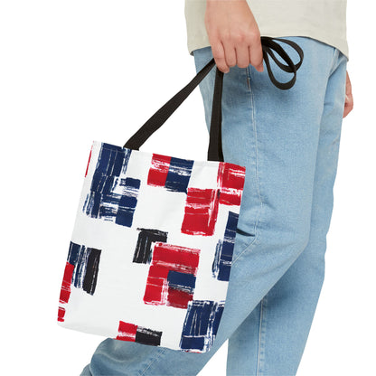 Red and Blue Tote Bag