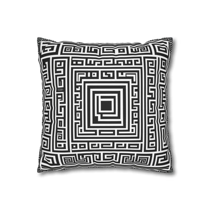 Greek Key Square Poly Canvas Pillowcase