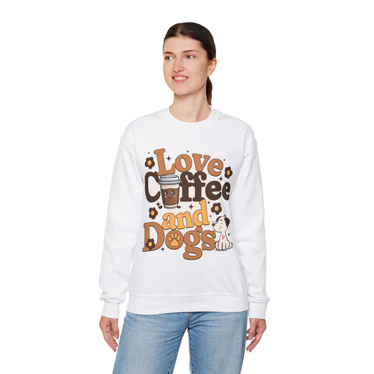 Unisex Heavy Blend™ Crewneck Sweatshirt Love Coffee and Dogs