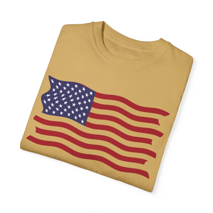 Unisex Garment-Dyed T-shirt USA FLAG