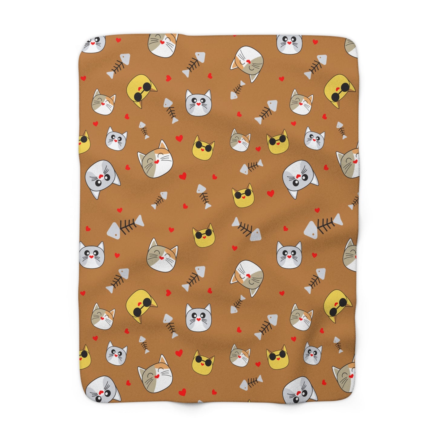 Funny Cat Sherpa Fleece Blanket