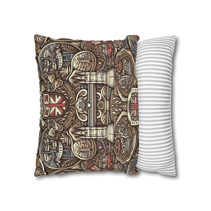 London Badge Spun Polyester Square Pillowcase