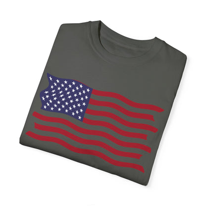 Unisex Garment-Dyed T-shirt USA FLAG