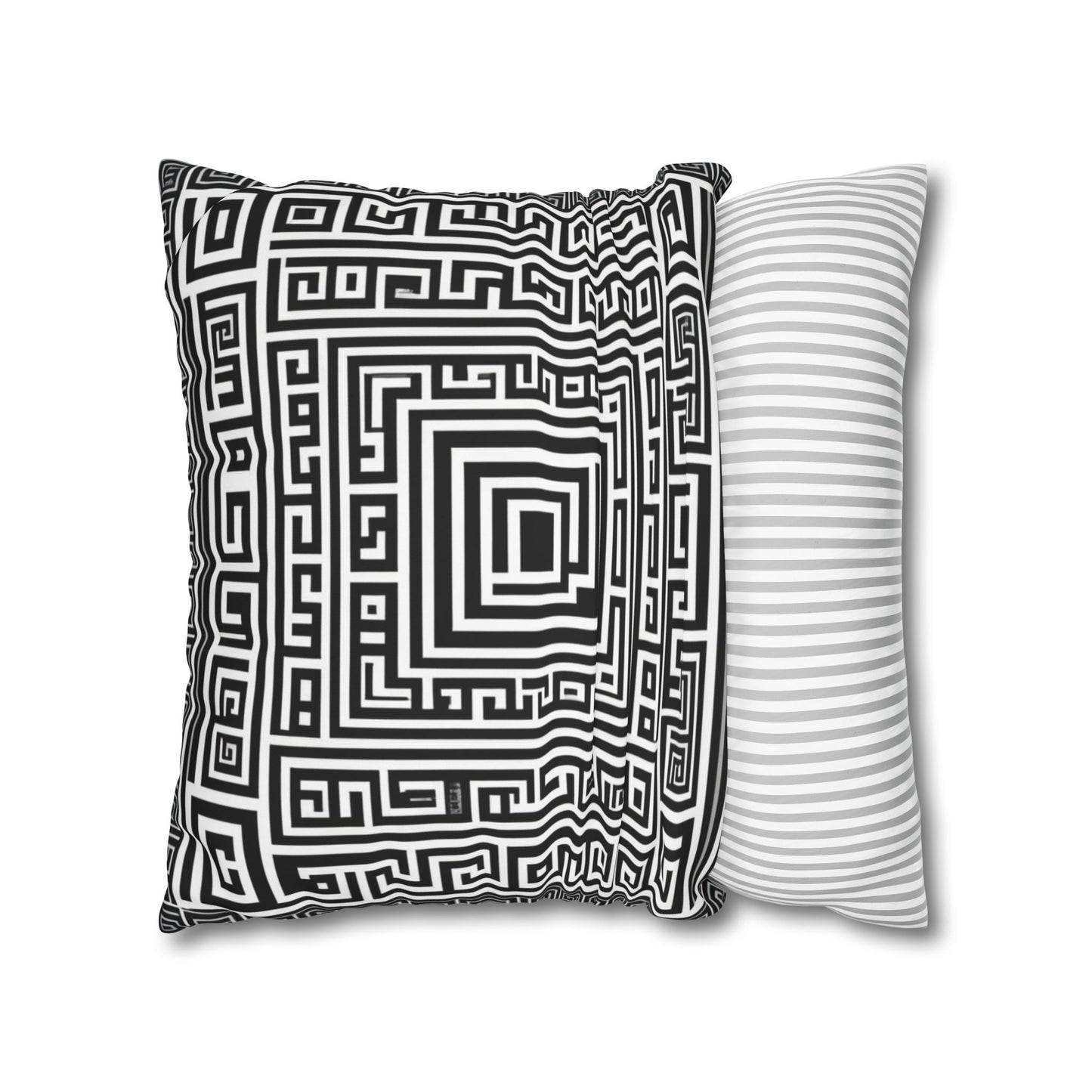 Greek Key Square Poly Canvas Pillowcase