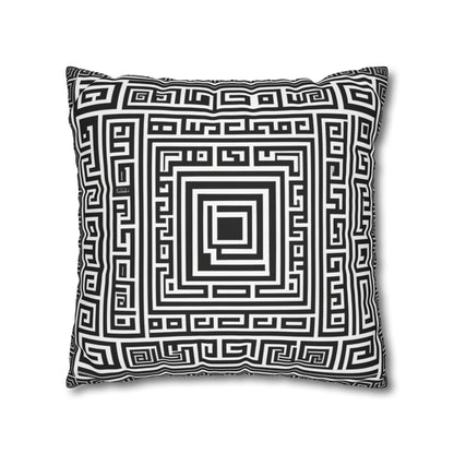 Greek Key Square Poly Canvas Pillowcase