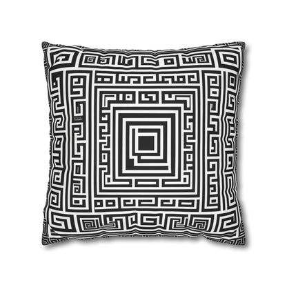 Greek Key Square Poly Canvas Pillowcase