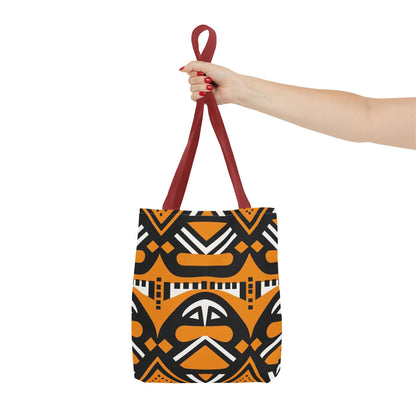 Tribal Tote Bag - Orange and Black Design