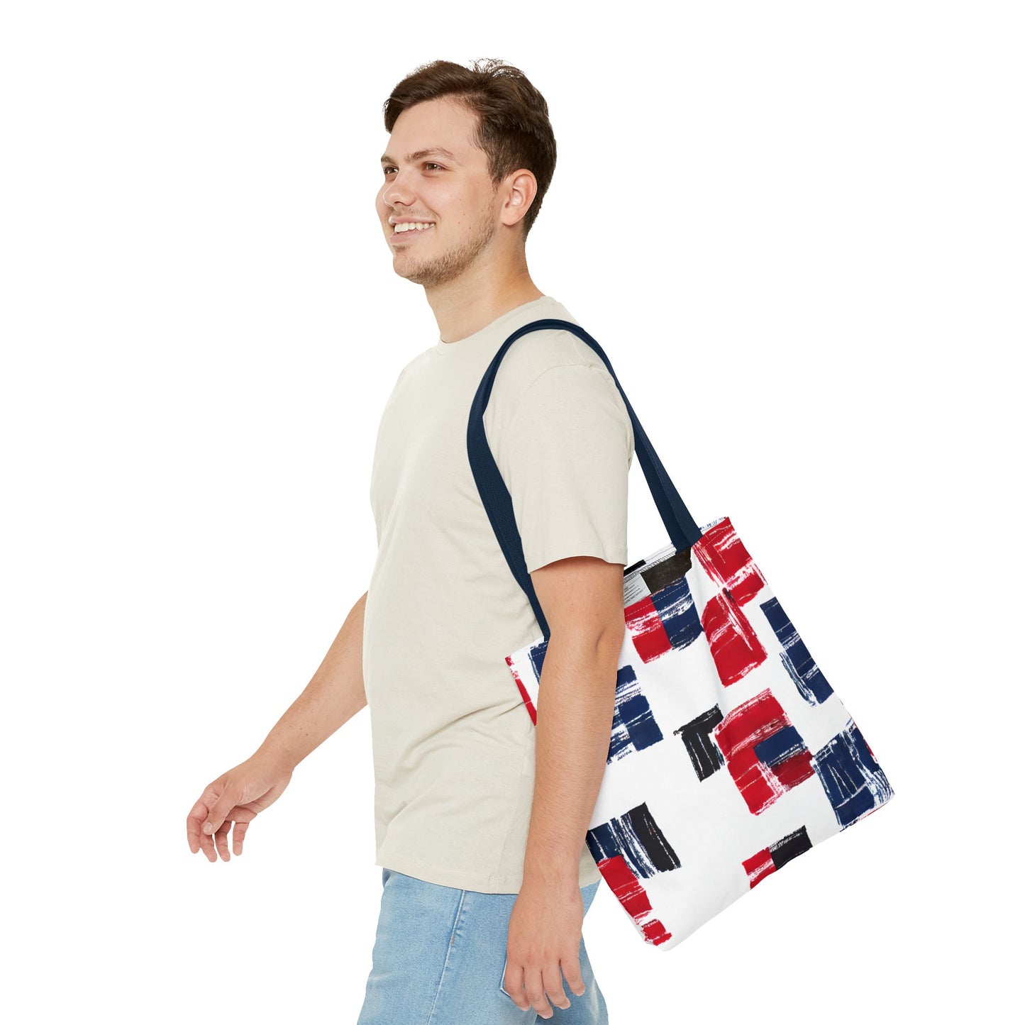 Red and Blue Tote Bag