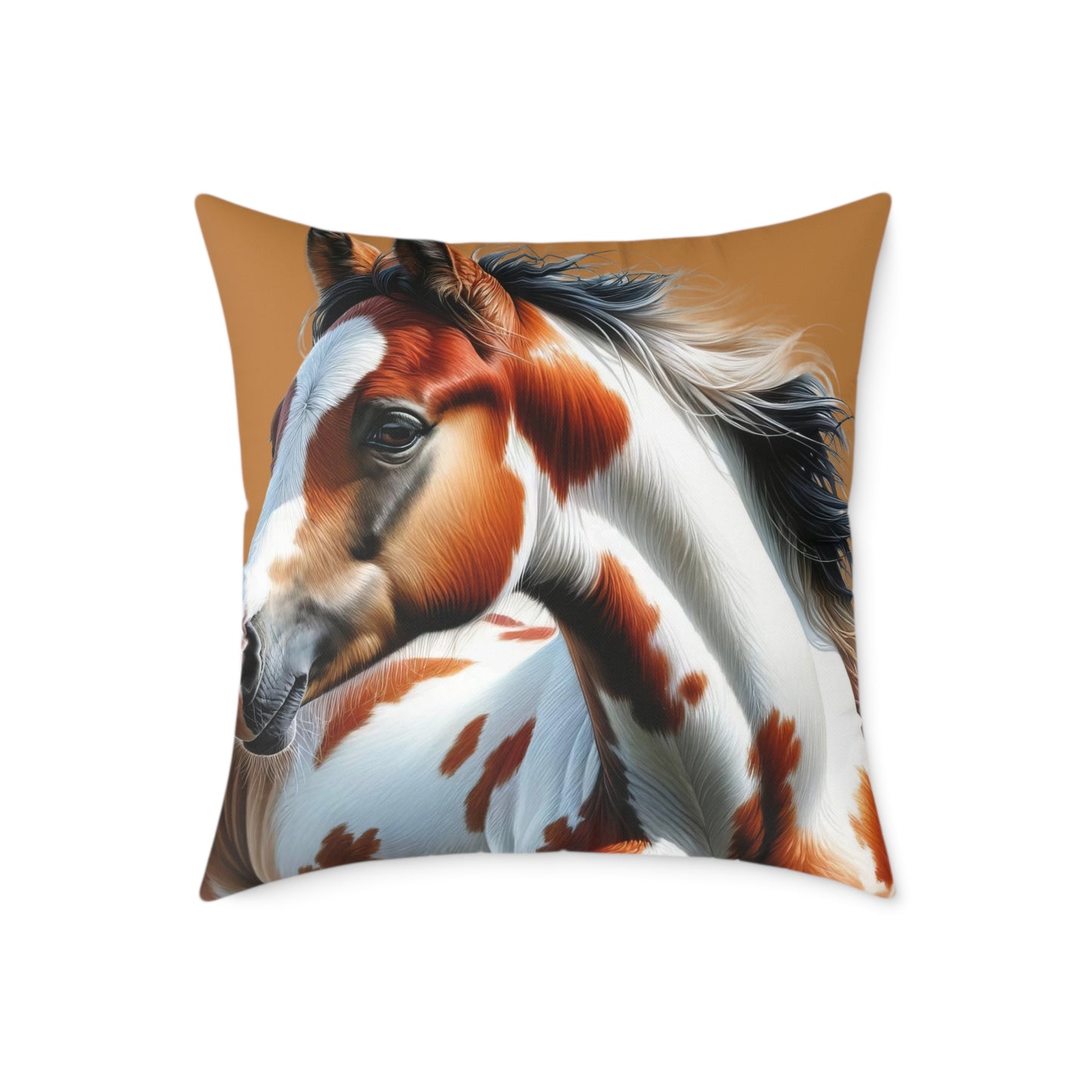 Poly Canvas Pillow - Horse Design