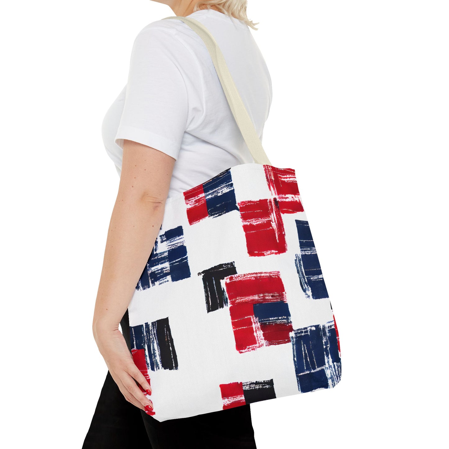 Red and Blue Tote Bag