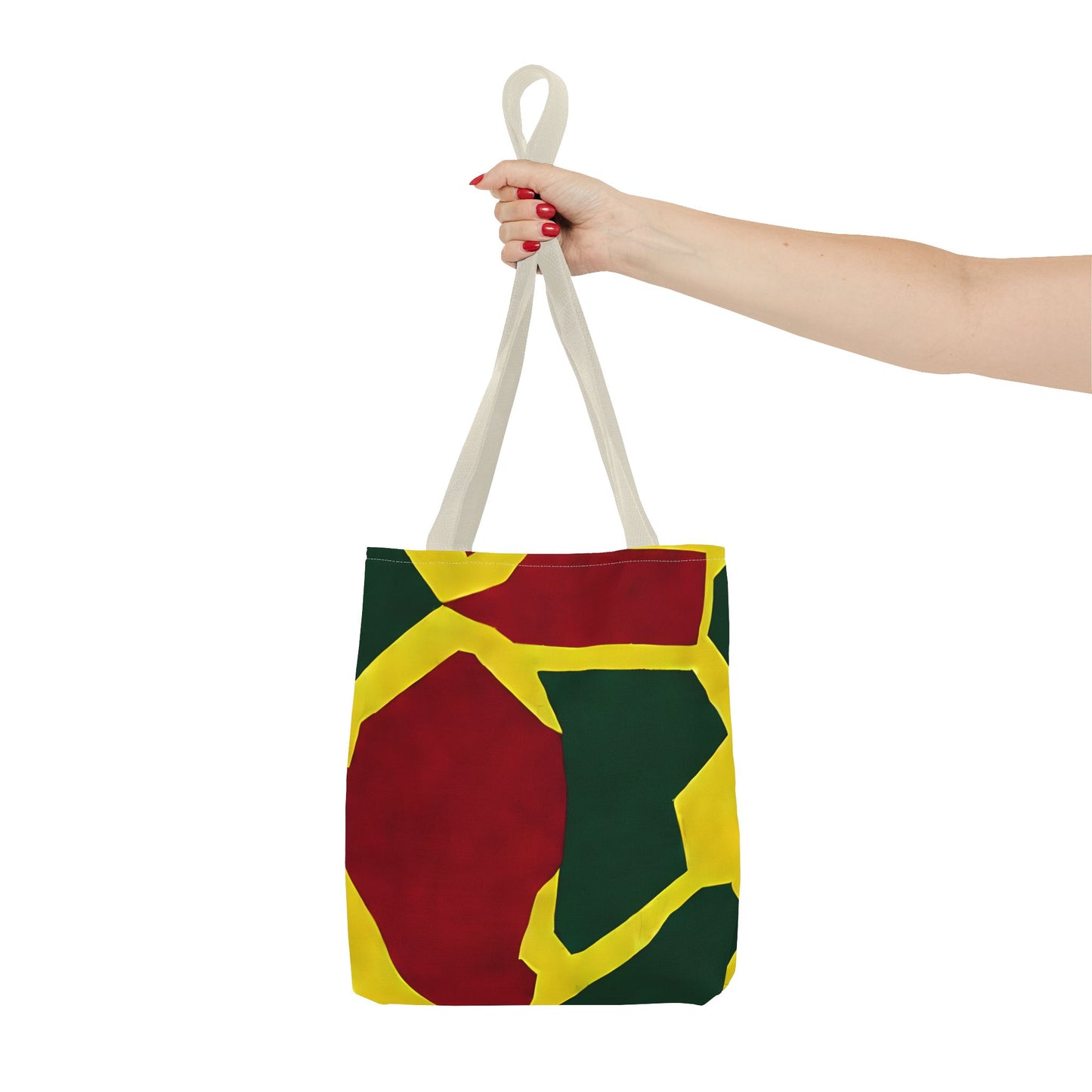 Red Yellow Tote Bag with Print