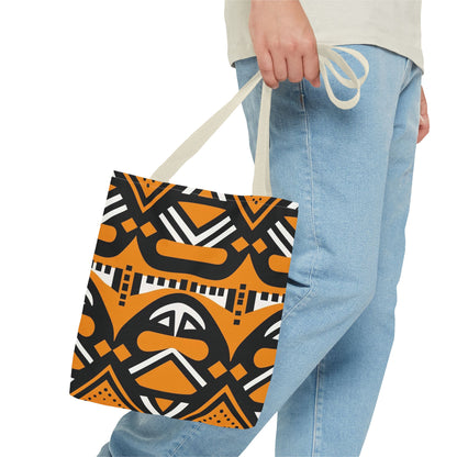 Tribal Tote Bag - Orange and Black Design