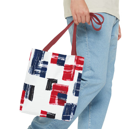 Red and Blue Tote Bag