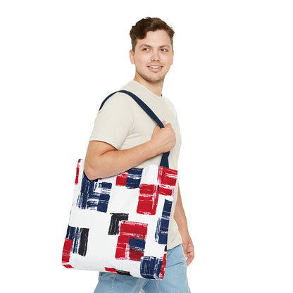 Red and Blue Tote Bag