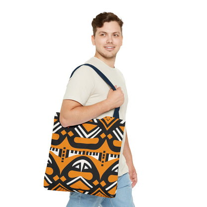 Tribal Tote Bag - Orange and Black Design