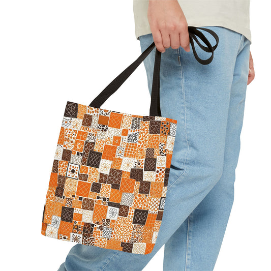 Tote Bag (AOP) Orange and Brown