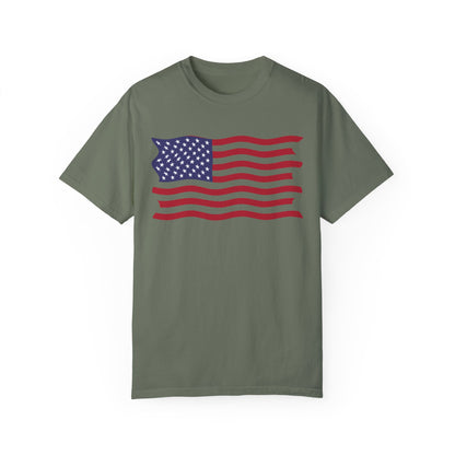 Unisex Garment-Dyed T-shirt USA FLAG