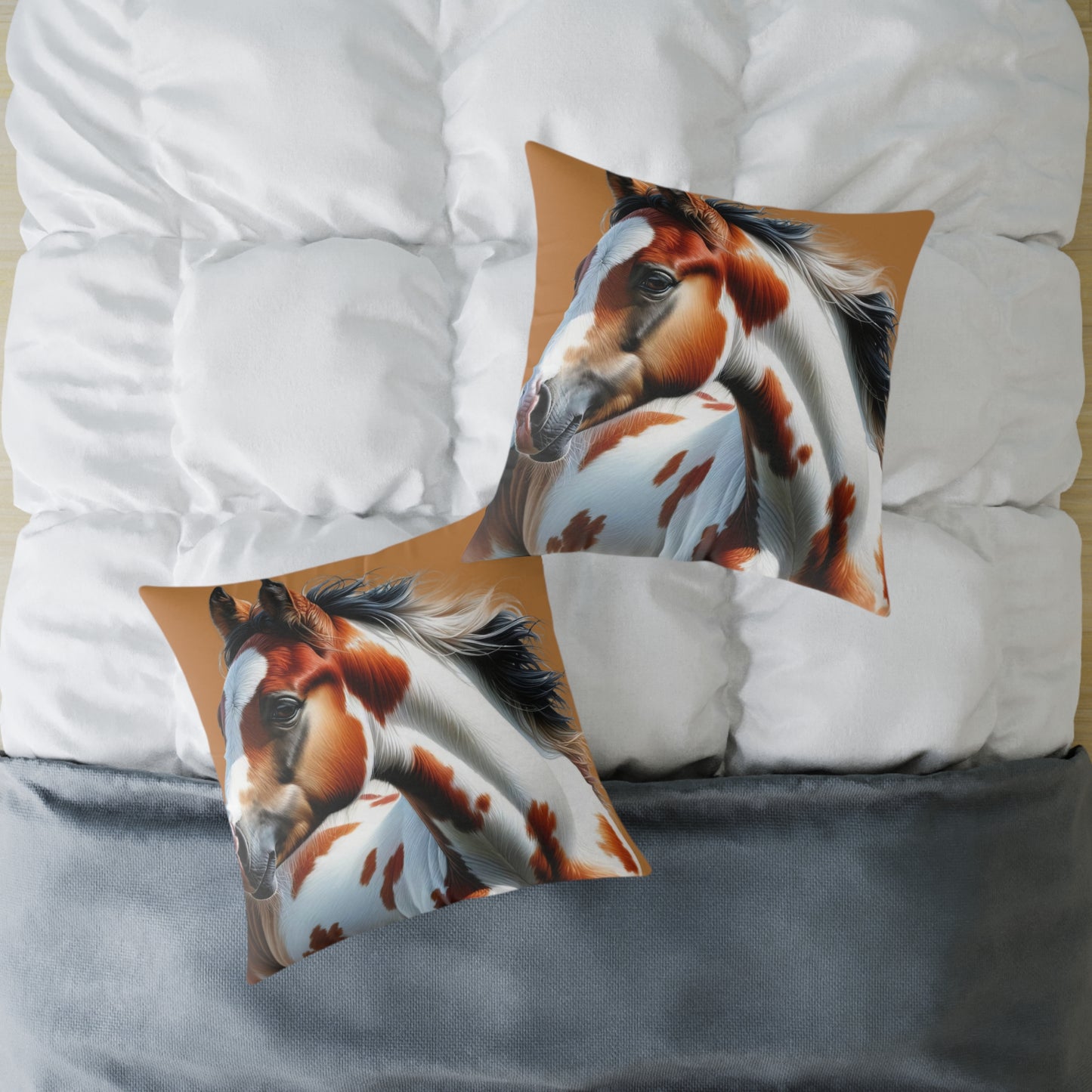 Poly Canvas Pillow - Horse Design