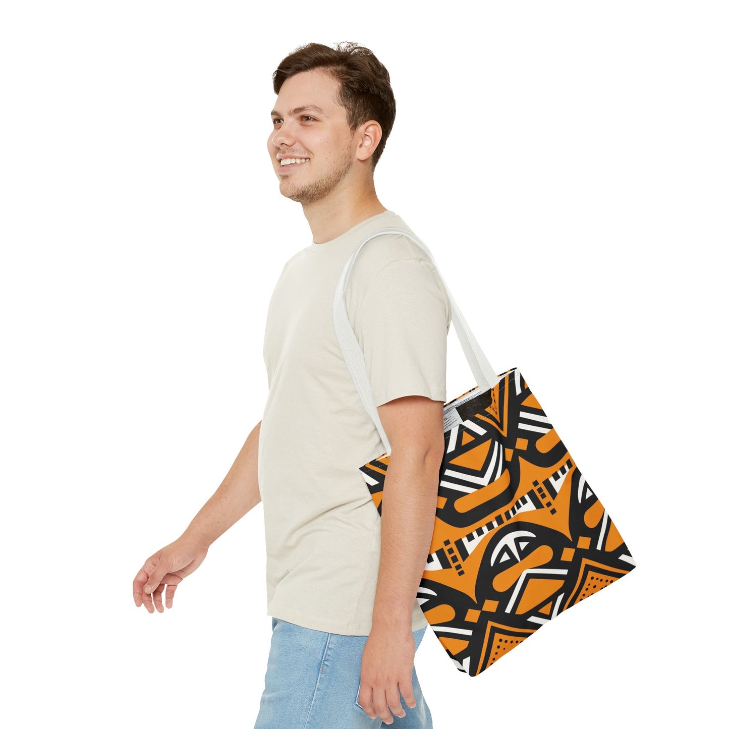 Tote Bag - Tribal Black & Orange Print