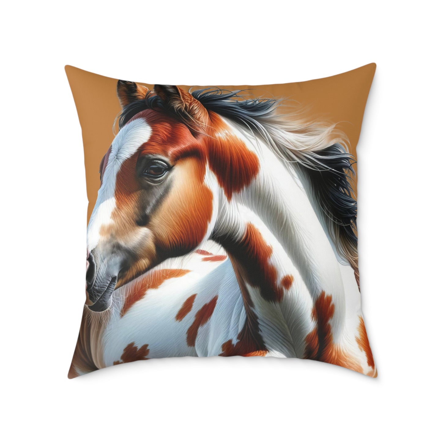 Poly Canvas Pillow - Horse Design