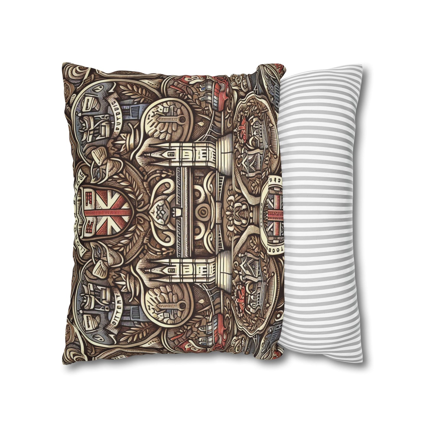 London Badge Spun Polyester Square Pillowcase