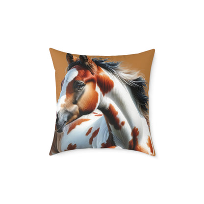 Poly Canvas Pillow - Horse Design