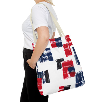 Red and Blue Tote Bag