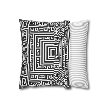 Greek Key Square Poly Canvas Pillowcase