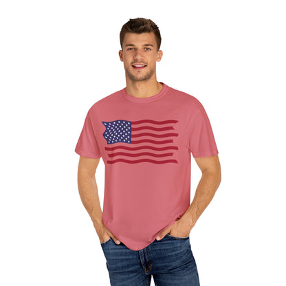 Unisex Garment-Dyed T-shirt USA FLAG