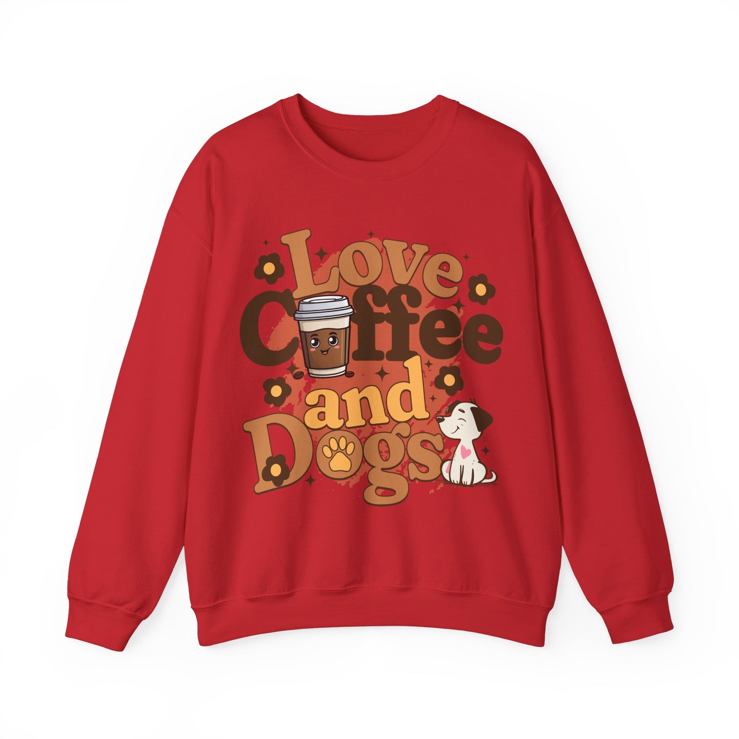 Unisex Heavy Blend™ Crewneck Sweatshirt Love Coffee and Dogs