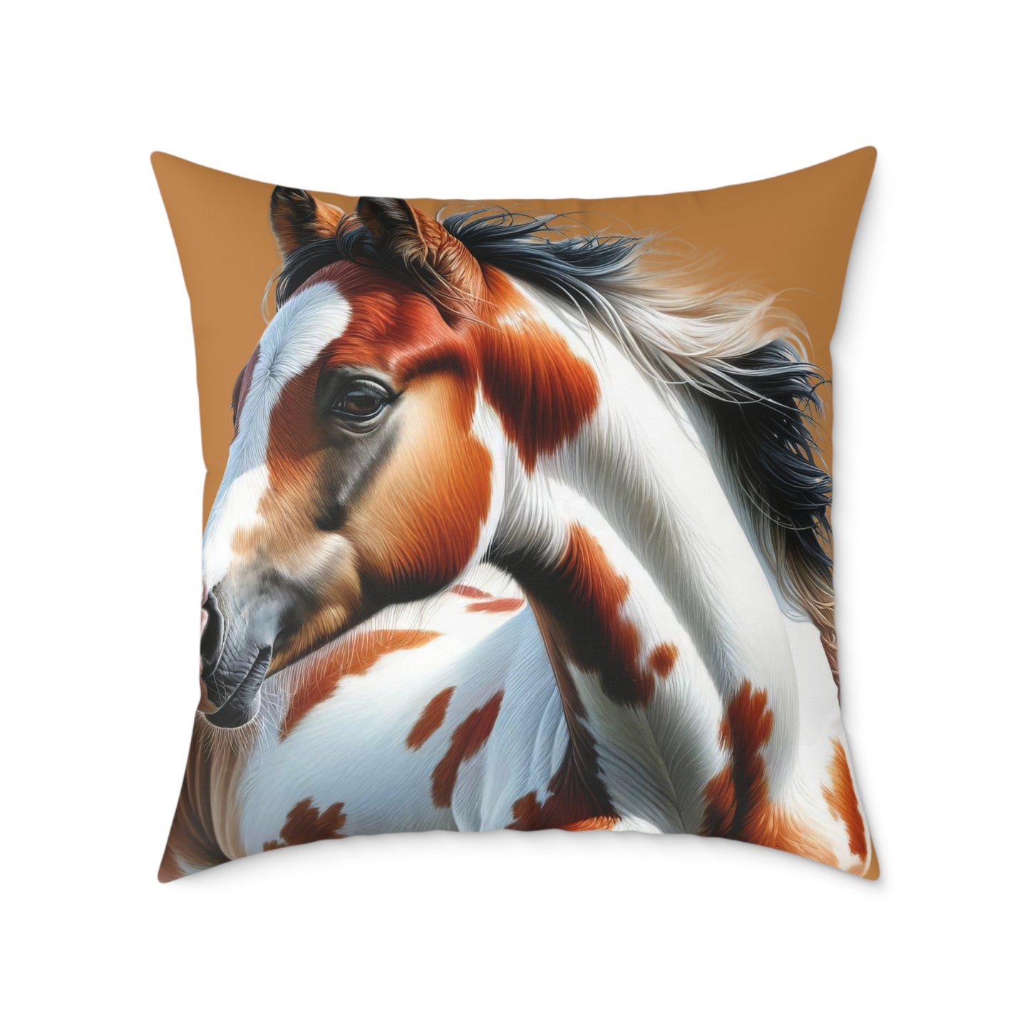 Poly Canvas Pillow - Horse Design