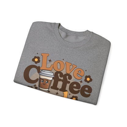 Unisex Heavy Blend™ Crewneck Sweatshirt Love Coffee and Dogs