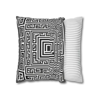 Greek Key Square Poly Canvas Pillowcase