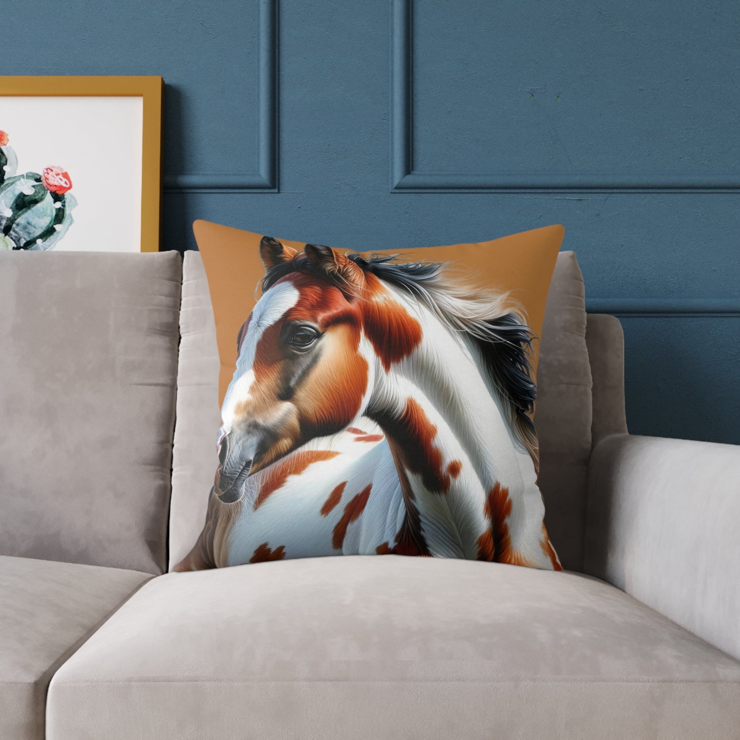 Poly Canvas Pillow - Horse Design