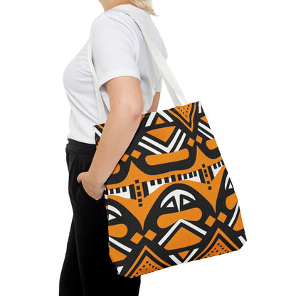 Tote Bag - Tribal Black & Orange Print