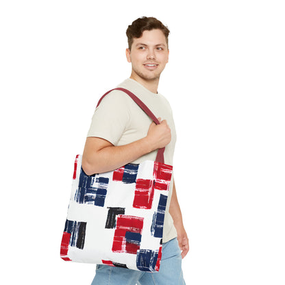 Red and Blue Tote Bag