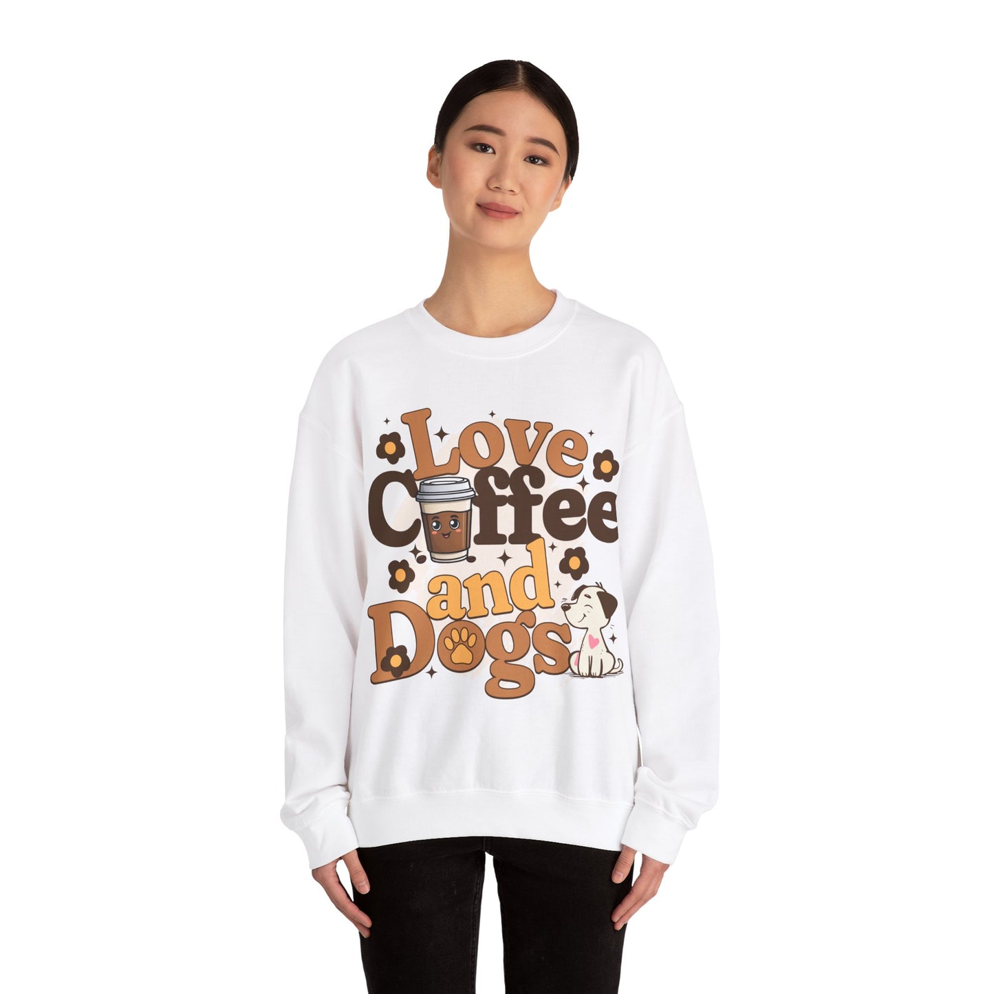 Unisex Heavy Blend™ Crewneck Sweatshirt Love Coffee and Dogs