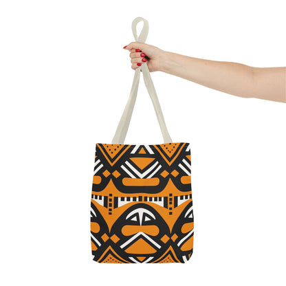 Tote Bag - Tribal Black & Orange Print