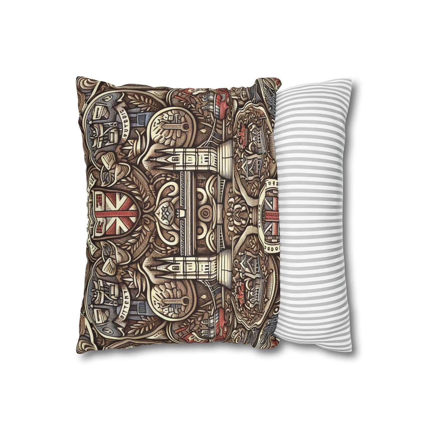 London Badge Spun Polyester Square Pillowcase