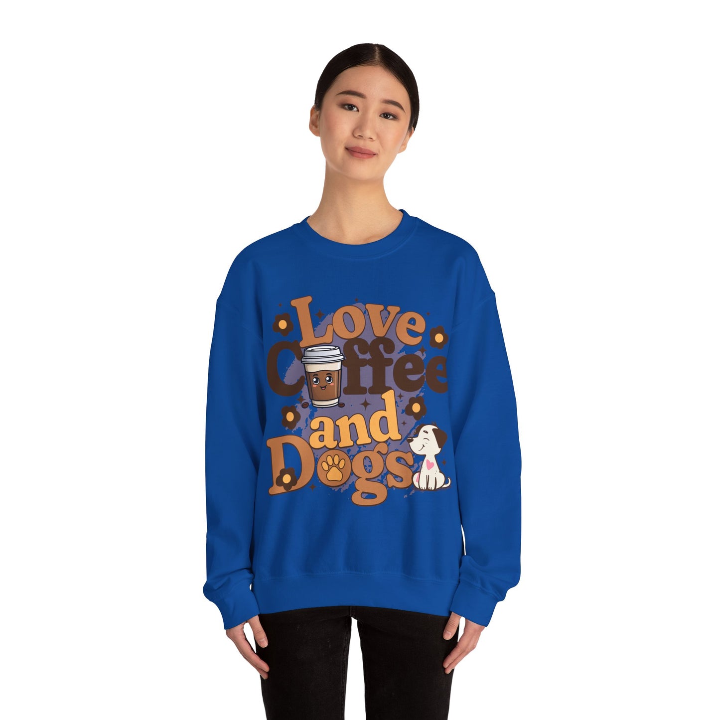 Unisex Heavy Blend™ Crewneck Sweatshirt Love Coffee and Dogs