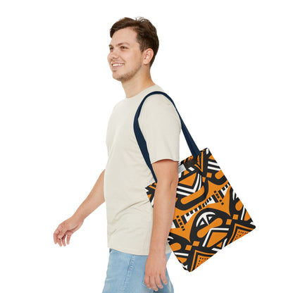 Tribal Tote Bag - Orange and Black Design