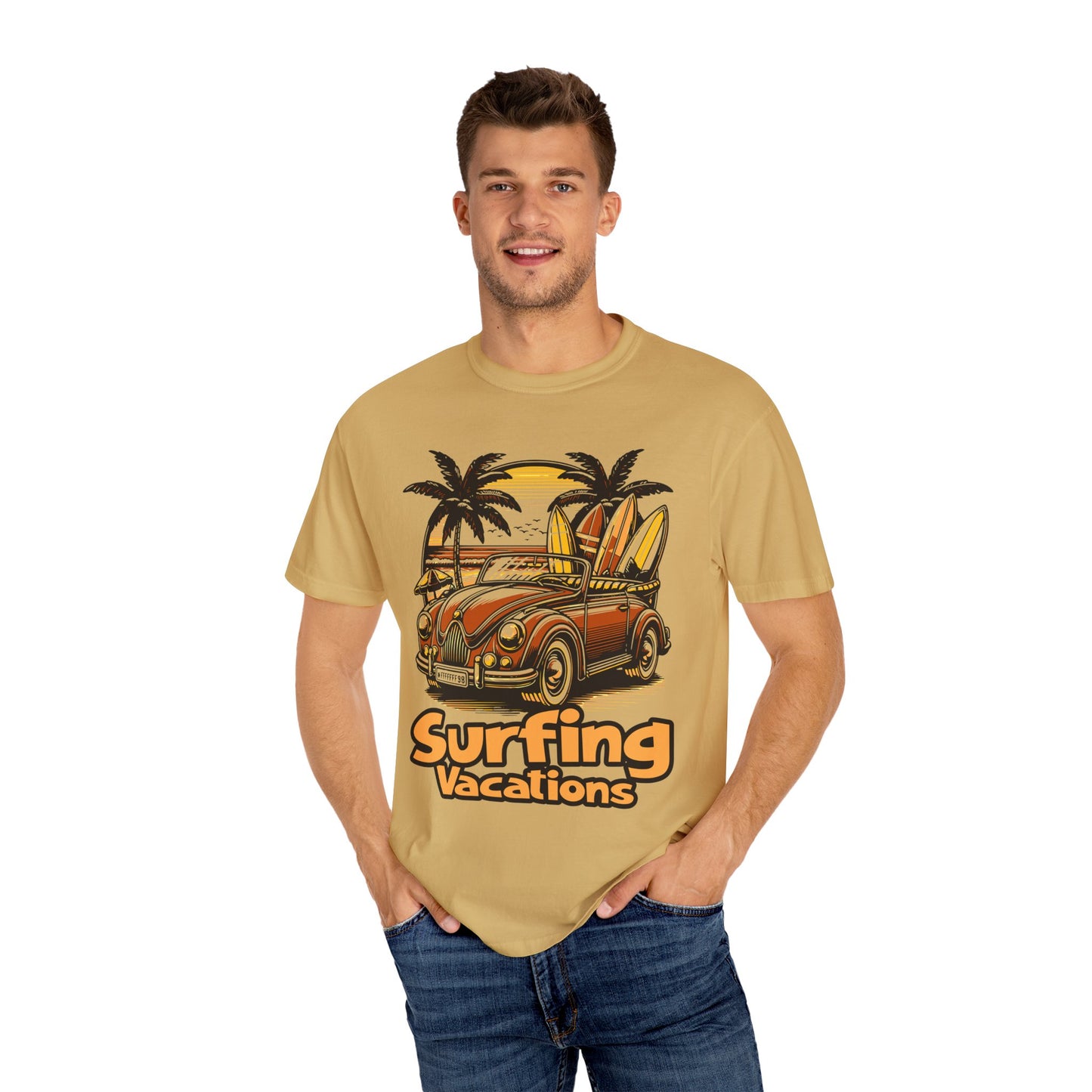 Surfing Unisex Garment-Dyed T-shirt