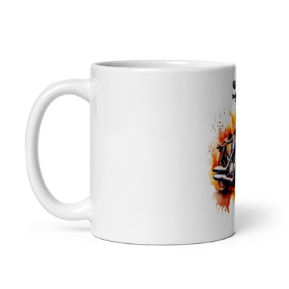 White glossy mug