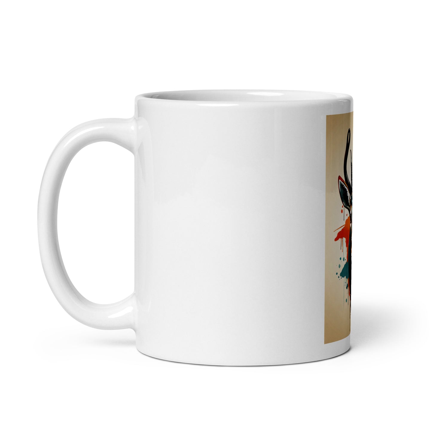 White glossy mug