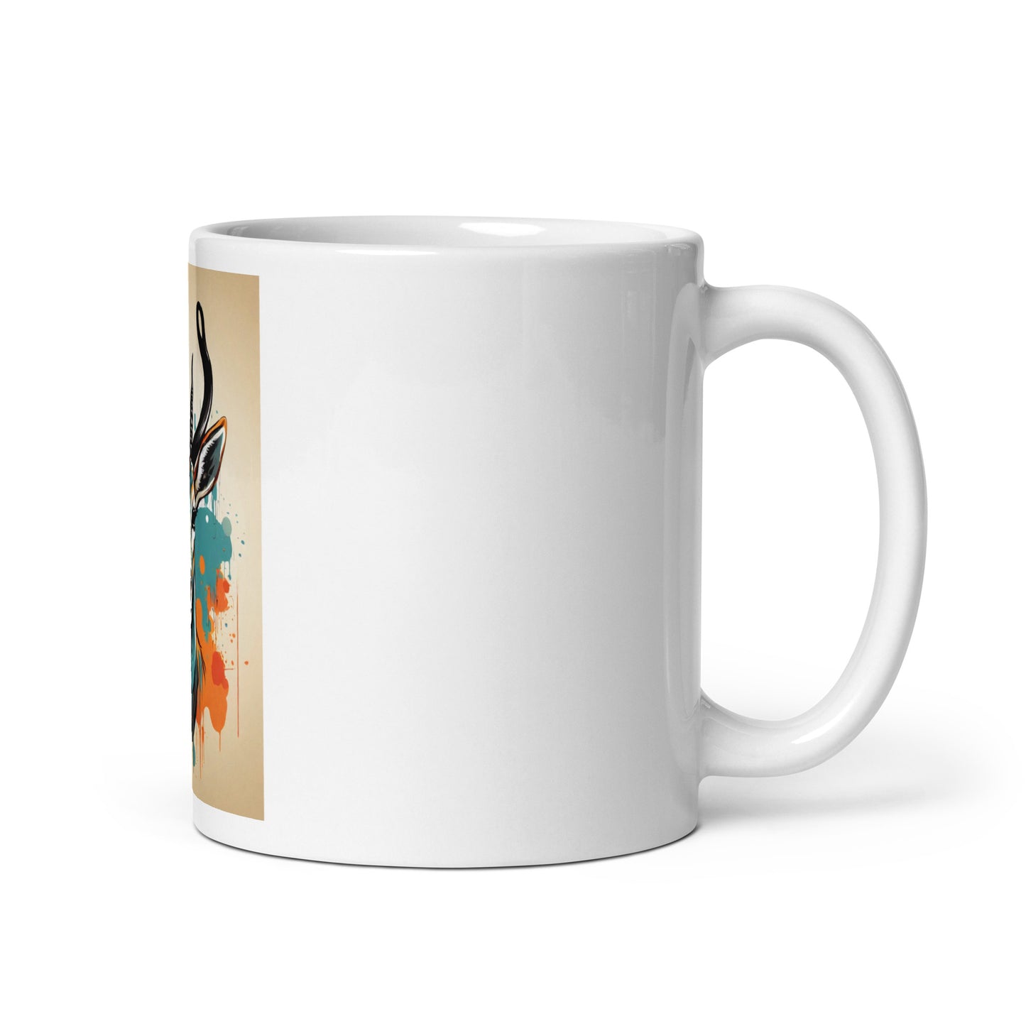 White glossy mug