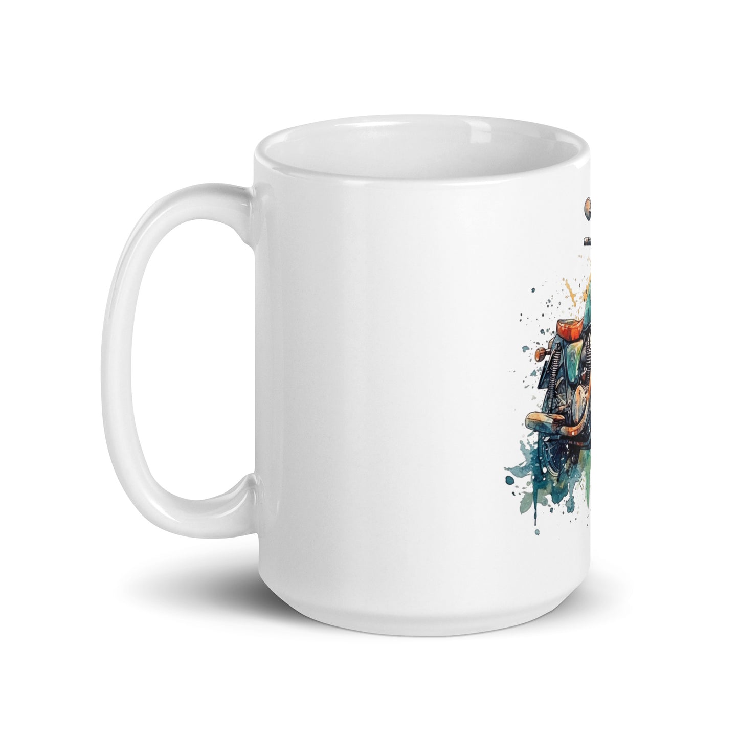 White glossy mug