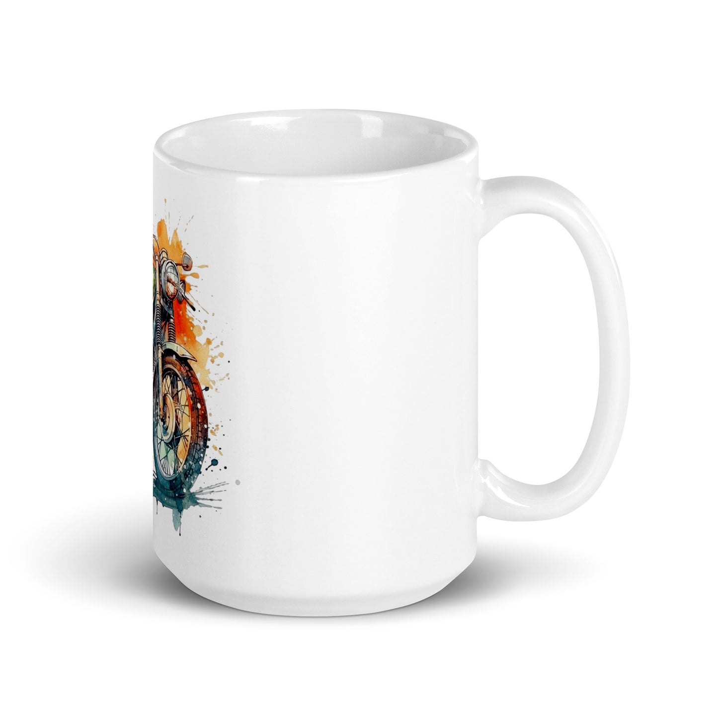 White glossy mug